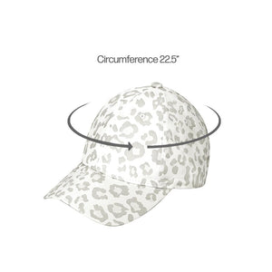 C.C Leopard Pattern Baseball Cap for Women Unisex - Adjustable Stretch Fit Daily Hat Cap (White)