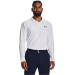 Load image into Gallery viewer, Under Armour Mens Performance Polo 3.0 Long Sleeve, (100) White / / Pitch Gray, X-Large
