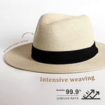 Load image into Gallery viewer, FURTALK Womens Mens Wide Brim Straw Panama Hat Fedora Summer Beach Sun Hat UPF Straw Hat for Women
