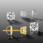 Load image into Gallery viewer, 0.20-2.00 cttw Certified NATURAL Diamond Stud Earrings for Women 14 Karat Gold Earrings 4 Prong Setting with Screw Back Studs Fine Jewelry (white-gold, 0.20 cttw)
