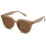 Load image into Gallery viewer, SOJOS Trendy Cat Eye Round Polarized Sunglasses for Women Fashion UV Protection Sunnies Sunglasses SJ2175, Brown Frame/Brown Lens
