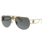 Load image into Gallery viewer, Versace VE 2225 100287 Gold Metal Aviator Sunglasses Grey Lens
