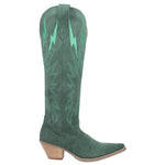 Load image into Gallery viewer, Dingo Womens Thunder Road Embroidered Snip Toe Casual Boots Knee High Mid Heel 2-3" - Green - Size 9 M
