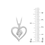 Load image into Gallery viewer, Amazon Essentials womens Sterling Silver Diamond 3 Stone Heart Pendant Necklace (1/4 cttw), 18&quot; (previously Amazon Collection)
