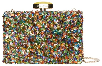 Oscar de la Renta, Confetti Sequin Embroidered Minaudiere, Rainbow