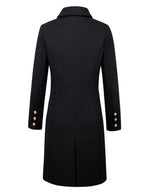 Load image into Gallery viewer, IDEALSANXUN Black Trench Coat Women Long Winter Coats Double Breasted Wool Coat Midi Length Blazer Jackets, Black, M
