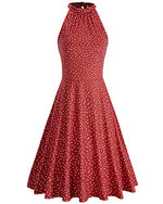 Load image into Gallery viewer, OUGES Women's Summer Dresses Floral Sundresses Halter Neck Casual Sundress Graduation Derby Dress 2025(Floral-38,M)
