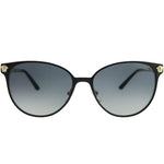 Load image into Gallery viewer, Versace Woman Sunglasses Black/Pale Gold Frame, Grey Gradient Lenses, 57MM
