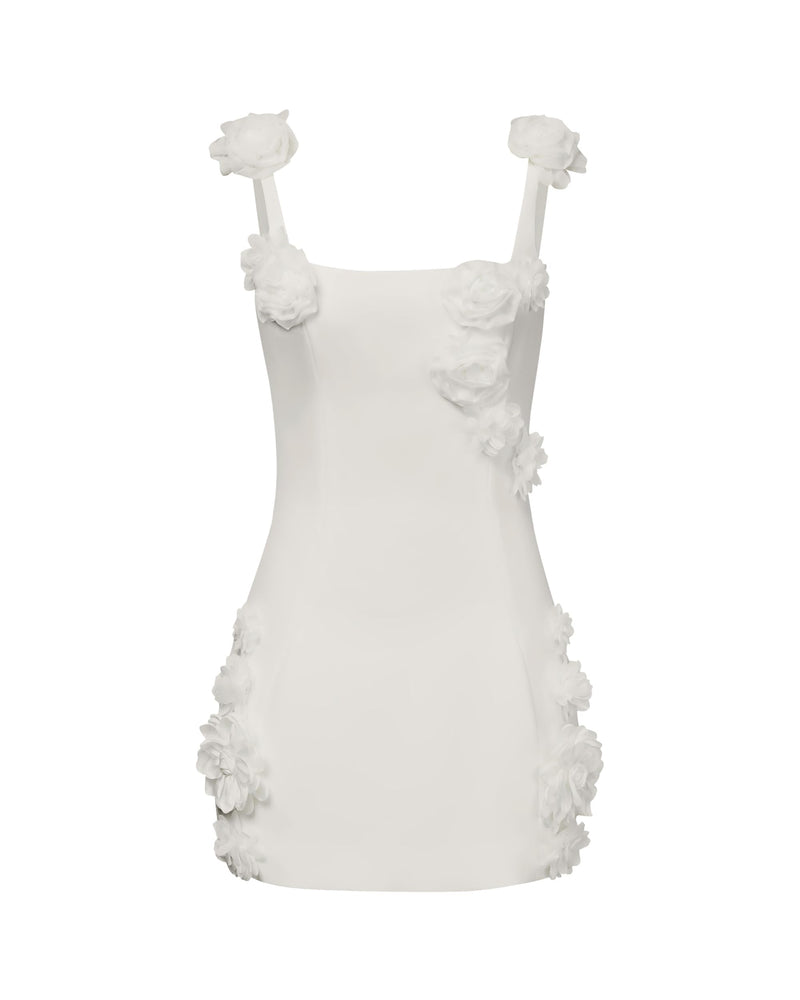 JW PEI Women's Elaina White Rosette Applique Mini Dress - White