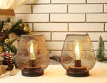 Load image into Gallery viewer, JHY DESIGN Set of 2 Metal Cage LED Lantern Battery Powered Cordless Accent Light with LED Great for Weddings Parties Patio Events for Indoors Outdoors
