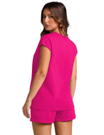 Load image into Gallery viewer, WIHOLL Travel Outfits for Women 2025 Fashion Trendy Short Sets Women Two Piece Sets Hot Pink S
