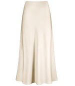 Load image into Gallery viewer, Outoshe Women&#39;s Satin High Waisted Maxi Skirts Hidden Elasticized Waistband A Line Long Skirt Beige
