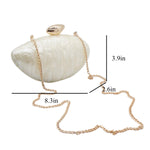 Load image into Gallery viewer, WuDiaoer Cute Shell Shape Acrylic Clutch Trendy Egg Purses and Handbags Bridal Wedding Purse for Women Evening Party, Pearl White
