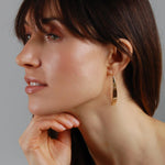 Load image into Gallery viewer, Gold Drop Earrings for Women - Plated 14K Gold Threader Earrings, Elegant Thread Teardrop Dangle, Dangling Long Trendy Large Pull Through Drops
