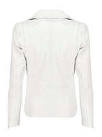 Load image into Gallery viewer, Jild Women's Asymmetrical Zip-Up Real Lambskin Leather Motorcycle Jacket - Casual Fashion Moto Biker Leather Jacket Women (BW-Wht-M)
