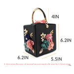 Load image into Gallery viewer, Milisente Evening Clutch Bag for Women Floral Square Box Evening Bags Crossbody Shoulder handBags Flower Wedding Clutch Purse (Black)
