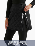Load image into Gallery viewer, JACK SMITH Women's Puffer Quilted Skirt Insulated Black Warm Winter Snow Skorts for Hiking Running Golf Outdoors Zipping Both Way
