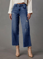 Load image into Gallery viewer, Dokotoo Capri Wide Leg Baggy Jeans for Women Trendy Barrel Pants for Girls High Waisted Straight Pants Petite 2025 Outfits Boyfriend Jeans Fashion Clothes Casual Work Summer Denim Blue
