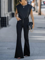 Load image into Gallery viewer, KUNMI Women's Flare Bell Bottom Jeans High Waisted Wide Leg Bootcut Jeans Stretchy Denim Pants
