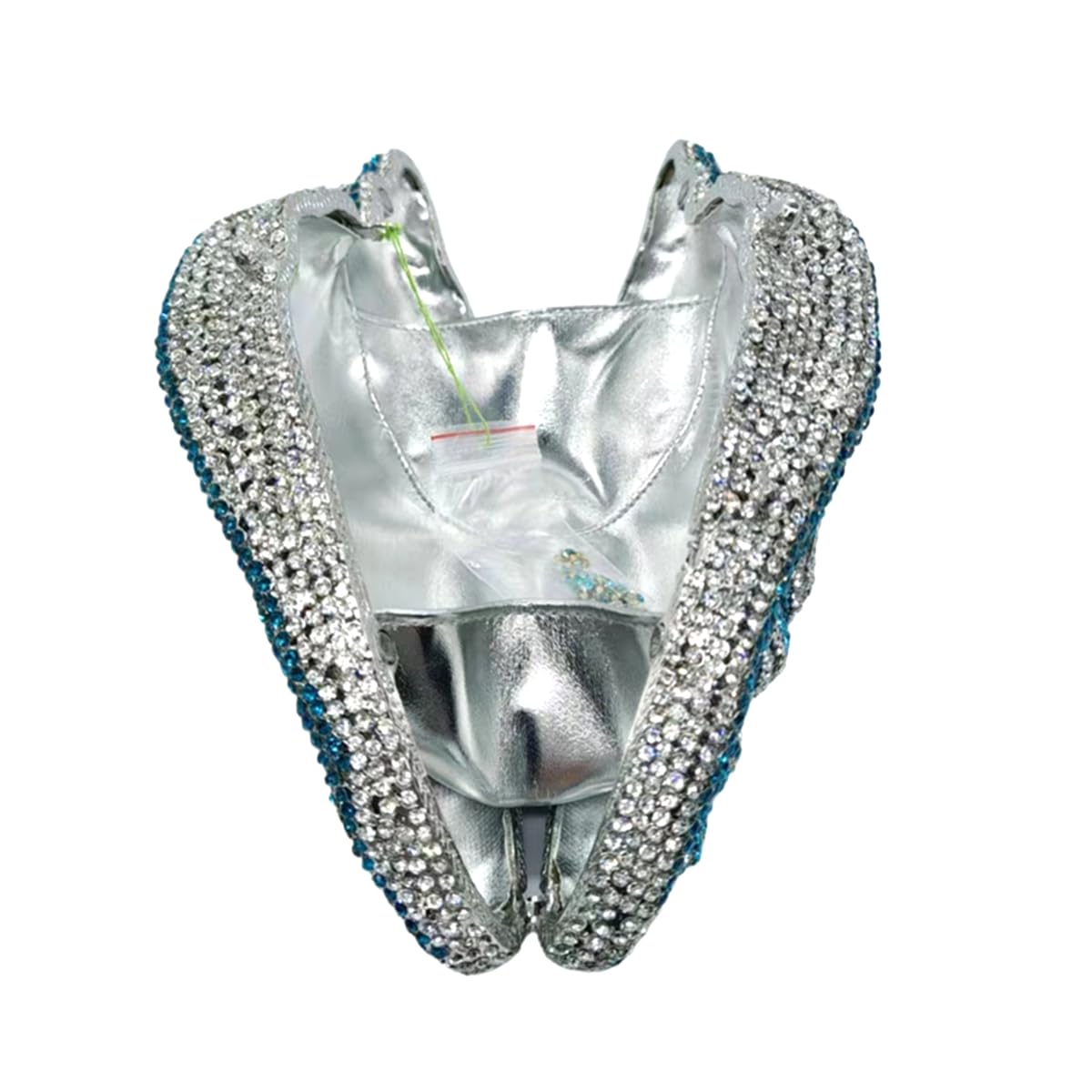 WuDiaoer Sparkly Crystal Evening Bag Unique Conch Clutch Purse Rhinestone Handbag Purse Luxury Crossbody Bag, Blue