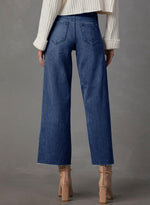 Load image into Gallery viewer, Dokotoo Capri Wide Leg Baggy Jeans for Women Trendy Barrel Pants for Girls High Waisted Straight Pants Petite 2025 Outfits Boyfriend Jeans Fashion Clothes Casual Work Summer Denim Blue
