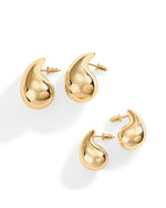 Load image into Gallery viewer, PAVOI 14K Gold Plated 925 Sterling Silver Post Teardrop Chunky Hoop Earrings - Lightweight Drop Yellow for Women - 22mm Designer Dupe Earrings
