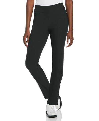 PGA TOUR Women's Regular Pull-on Golf Pant with Tummy Control (Size X-Small-XX-Large), Black, Medium