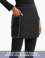 Load image into Gallery viewer, JACK SMITH Women's Puffer Quilted Skirt Insulated Black Warm Winter Snow Skorts for Hiking Running Golf Outdoors Zipping Both Way
