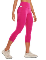 Load image into Gallery viewer, CRZ YOGA Womens Butterluxe Workout Capri Leggings with Pockets 21 Inches - High Waisted Gym Athletic Crop Yoga Granita Pink XX-Small
