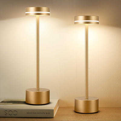 2 Pack Cordless Table Lamp Rechargeable, 3 Way Dimmable Touch Lamp & 5000mAh Long Battery Time, Portable Small Metal Light for Reading/Office/Bedroom/Dining/Nightstand/Desk, Gift for Home Décor – Gold