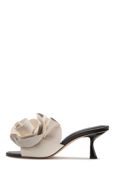 kate spade new york Women's Flourish Heeled Sandal, Black/Cream, 7
