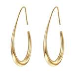 Load image into Gallery viewer, Lightweight Teardrop Hoop Earrings for Women - 14k Gold/White Gold Plated Large Oval Pull Through Hoop Earrings High Polished Statement Jewelry Gift for Women
