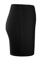 Load image into Gallery viewer, MANER Women's High Waisted Stretchy Ribbed Skirt Casual Going Out Mini Skirts (Medium, Black,No Fringe)
