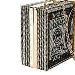 Load image into Gallery viewer, Classic Dollar Style Evening Bags With Diamond Shoulder Bag Wallet Clutch Gray
