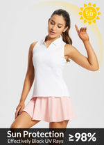 Load image into Gallery viewer, baleaf Women&#39;s Tennis Shirts Tank Tops Sleeveless Golf Polo Racerback with Collar Athletic Tanks Quick Dry-White-M
