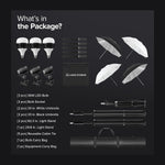 Load image into Gallery viewer, LimoStudio (LED Super Bright) 1200W Output Photo Studio Umbrella Continuous Lighting Kit, 6500K Neutral Day Light, 10800 Lumen, CRI&gt;95, White Soft Umbrella Diffuser &amp; Black, Silver Reflector, LMS103
