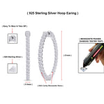 Load image into Gallery viewer, Inside Out Hoop Earrings for Women Round Lab Created Moissanite or Lab Grown Diamond Hoops in 14k White Gold Plated 925 Sterling Silver Fine Jewelry
