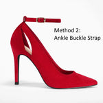 Load image into Gallery viewer, Fashare Womens Bow Heels Closed Toe Stiletto High Heel Sexy Wrap Tie Removable Strap Pumps Dress Shoes, C-Red, Size 7
