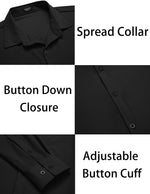 Load image into Gallery viewer, COOFANDY Men&#39;s Dress Shirts Wrinkle Free Slim Fit Dress Shirt Casual Button Down Shirt Black
