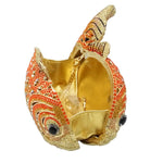 Load image into Gallery viewer, Tngan Women Mini Fish Clutch Luxury Rhinestones Purse Sparkling Banquet Handbag Wedding Party Clutch Bag, Gold Orange
