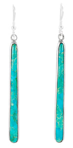 Turquoise Earrings 925 Sterling Silver & Genuine Gemstones (Choose Color) (Turquoise)