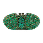 Load image into Gallery viewer, QMLGB Shining Women Rhinestone Clutch Diamond Purse Hollow Out Evening Handbag Party Clutch Bag for Wedding Prom, Emerald
