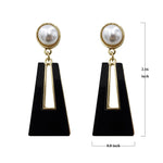 Load image into Gallery viewer, Black Dangle Earrings for Women Gold Sparkly Geometric Drop Statement Fashion Jewelry
