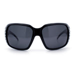Load image into Gallery viewer, SA106 Polarized Lens Oversize Rhinestone Bling Sparkling Womens Sunglasses All Black
