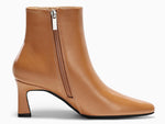 Load image into Gallery viewer, Coutgo Womens Ankle Boots Kitten Low Heel Closed Pointed Booties Side Zipper Winter Dress Shoes,Brown,size 9
