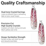 Load image into Gallery viewer, Pink Earrings for Women - Shiny Sparkle Hoop Jewelry for Her - Crystal Anniversary Wedding Unique Birthday Christmas Gifts - Pink
