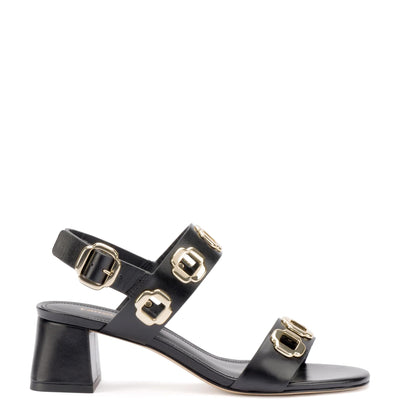 Milan Sandal In Black Leather Black 6.5