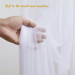 Load image into Gallery viewer, 10×8ft White Tulle Curtain Backdrop with Lights String for Parites, Sheer Backdrop Curtain Drapes for Wedding Photo Baby Shower Photography Birthday Party
