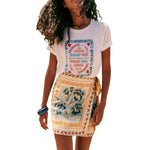 Load image into Gallery viewer, Talakeno Womens Summer Floral Wrap Short Skirt Tie Side High Waist A Line Beach Vacation Boho Mini Skirt(Multicolor,L)
