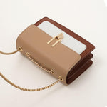 Load image into Gallery viewer, Crossbody Bags Cute Faux Leather Trendy Cross Body Bag for Women Small Color-Block Designer Handbags Ladies Satchel Chain Strap Shoulder Bag Brown Beige
